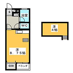 エクセルユキ ワンルームの間取図画像