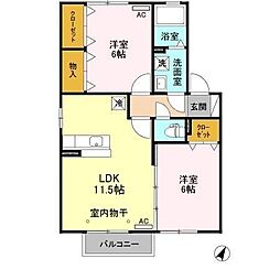 オンブラージュ 2LDKの間取図画像