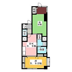 プランティーヌ高崎 2DKの間取図画像