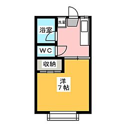 グリーンコーポラスA 1Kの間取図画像
