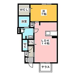 ブレシアカツラ1 1LDKの間取図画像