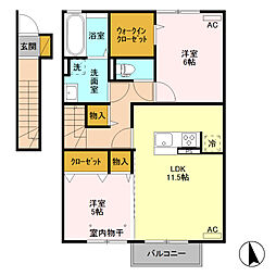 スペチアーレ2 2LDKの間取図画像