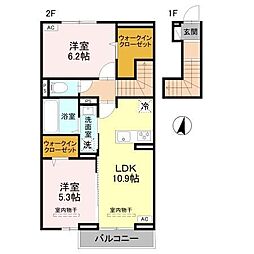 ベストオーシャン F 2LDKの間取図画像