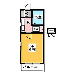 アリス伊勢崎第一 1Kの間取図画像