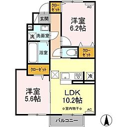 ケイト 2LDKの間取図画像
