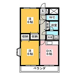 グラントレック2 2DKの間取図画像