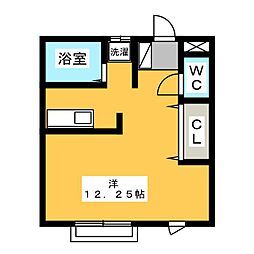 ビクトリーハイツ八斗島 ワンルームの間取図画像
