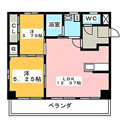 アパート 2LDKの間取図画像