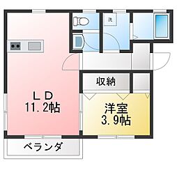 セフティー東 1LDKの間取図画像