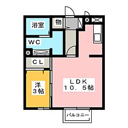 ルリエール 1LDKの間取図画像