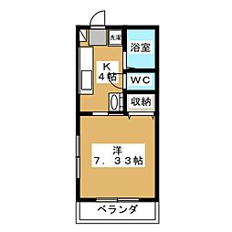 サン・田むら 1Kの間取図画像