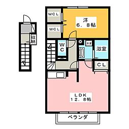 ディアレスト桜 1LDKの間取図画像
