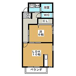 MilkyWay 1LDKの間取図画像
