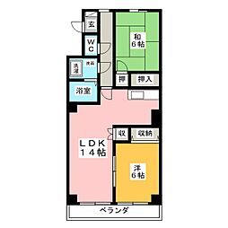 マンション・ケストB 2LDKの間取図画像