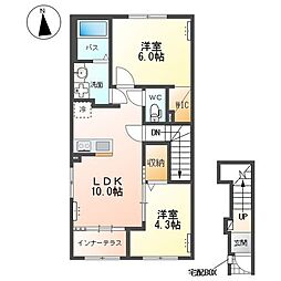 アヴニール 2LDKの間取図画像