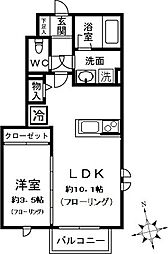 ブランレフィナード 1LDKの間取図画像