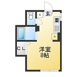 パンプキン・ハイム ワンルームの間取図画像