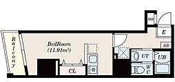 CourtTower新横浜 ワンルームの間取図画像
