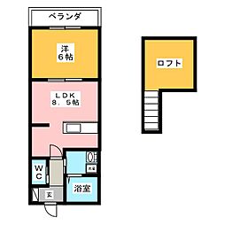 アトラス菊名 1LDKの間取図画像