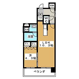 HF新横浜レジデンス 1LDKの間取図画像