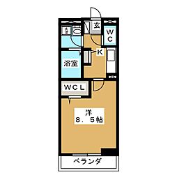 ヒルサイド新横浜 1Kの間取図画像