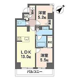 クラルテ羽沢横浜国大 2LDKの間取図画像