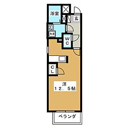 ハイロッティーダ ワンルームの間取図画像