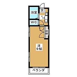 パリス 1Kの間取図画像