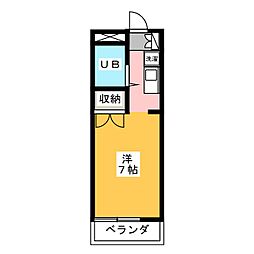 メゾンボヌール菊名B ワンルームの間取図画像