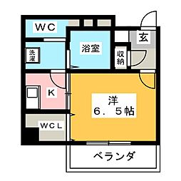 アルカンシェル新横浜 1Kの間取図画像