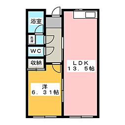 パリス 1LDKの間取図画像