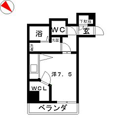 グロースメゾン新横浜 ワンルームの間取図画像