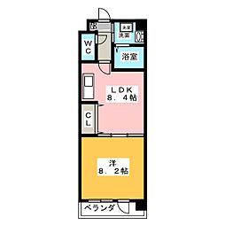 シャルム協和 1DKの間取図画像