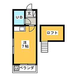 メゾン百合ケ丘 ワンルームの間取図画像