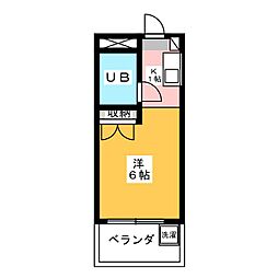 ハニイ枡形 ワンルームの間取図画像