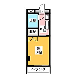 孝友第6ビル ワンルームの間取図画像