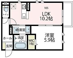 川崎市多摩区登戸アパート 1LDKの間取図画像