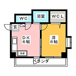 ニューフォレスト 1DKの間取図画像
