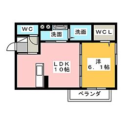 リバーポット 1LDKの間取図画像
