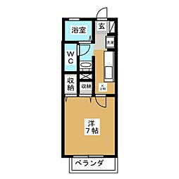 ヒルズ・アイ 1Kの間取図画像