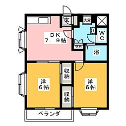 ジョイフルM/T 2DKの間取図画像