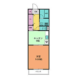 ロイヤルパーク多摩川 1DKの間取図画像