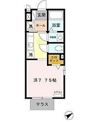 ミナージェ ワンルームの間取図画像