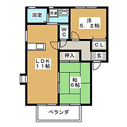 ウインディア参番館 2LDKの間取図画像