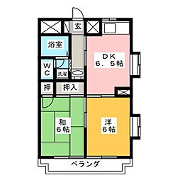 メゾンエトワール1 2DKの間取図画像