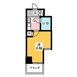 ライオンズプラザ平塚宝町 1Kの間取図画像