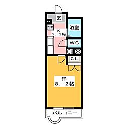 エトワール 1Kの間取図画像
