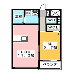 コモドレジデンス 1LDKの間取図画像