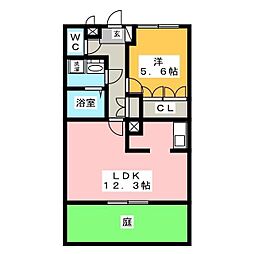 サザン・ウインド・湘南・G 1LDKの間取図画像