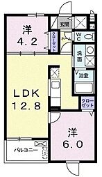 グリーンビラ郷美 2LDKの間取図画像